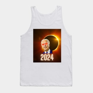 Dark Brandon Solar Joe Biden Funny 2024 Total Eclipse Tank Top